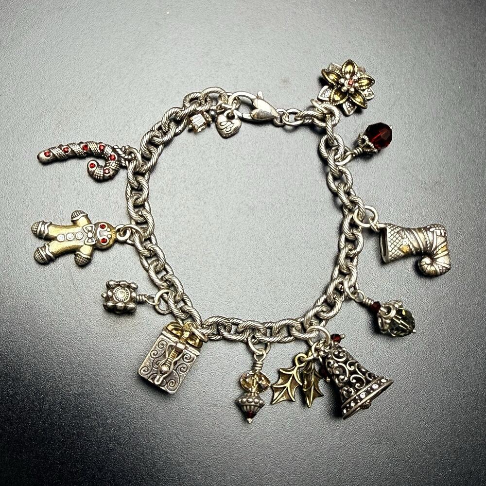 Brighton Christmas Winter Charm Bracelet Retired 8”